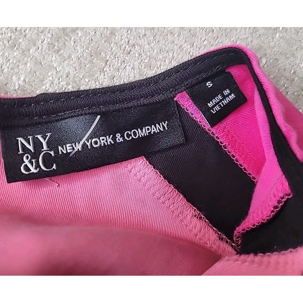 New York And Company Pink & Black Color Block Fit & Flare Womens Small Dress - Picture 14 of 14